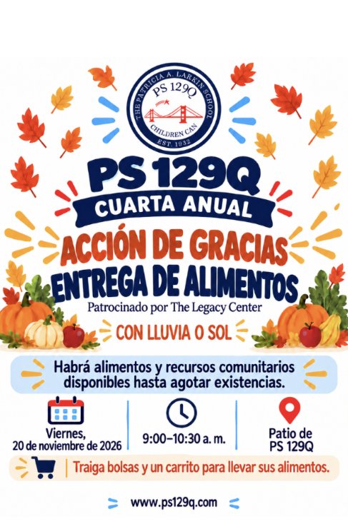 Thanks Giving Food Give away flyer spanish